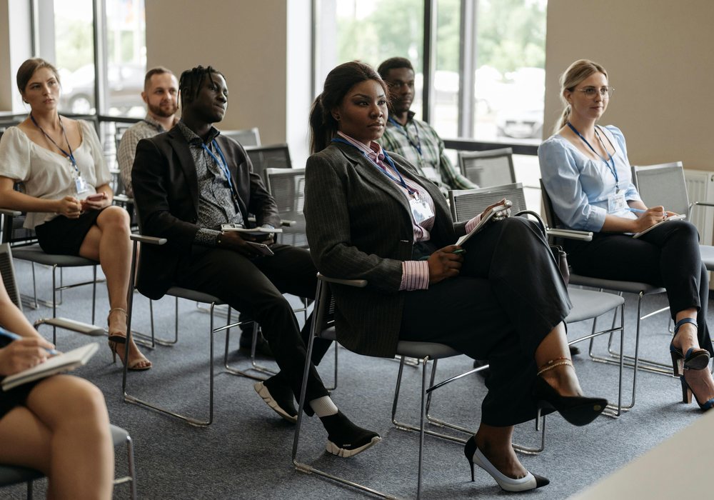 Attendees taking part in a seminar